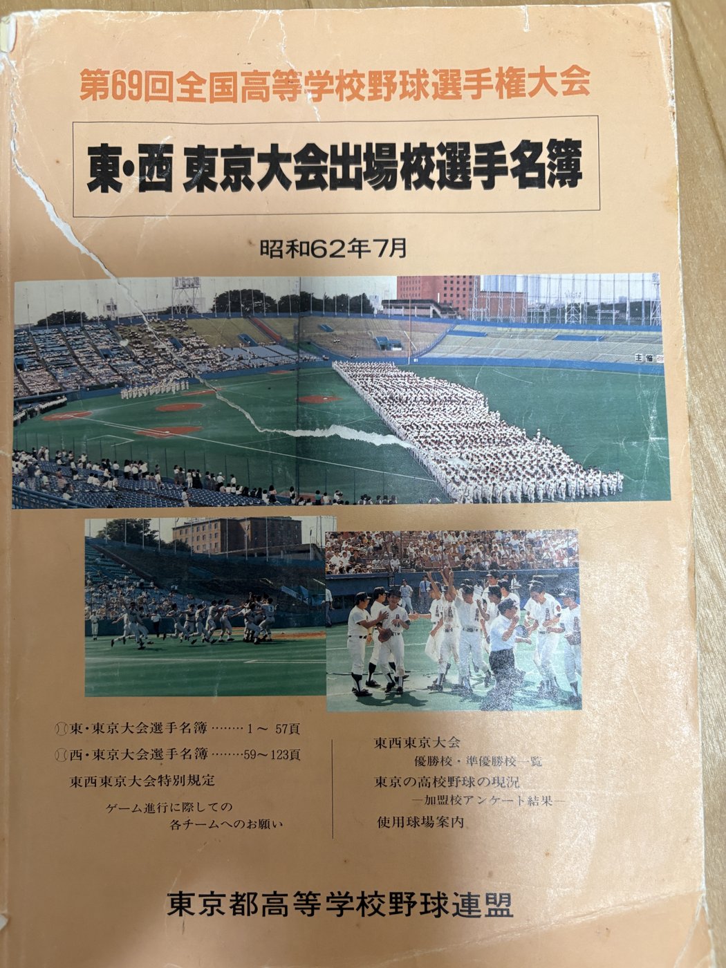 私の昭和62年7月。裕次郎の訃報の日、私は高3、この大会の真っ只中にいた。(筆者所蔵)