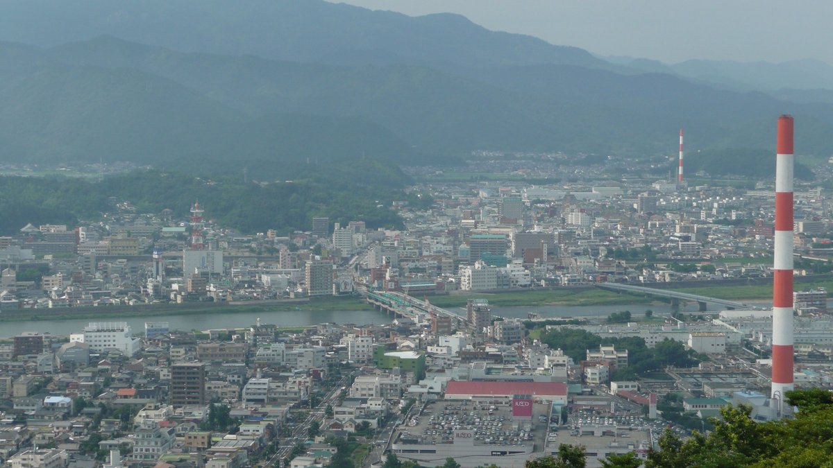 宮崎県延岡市の市街。カブキが生まれた町です。(2008年撮影/Photo: パブリックドメイン, via Wikimedia Commons)